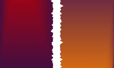 torn paper background. Horizontal torn paper with two separate gradient color backgrounds. Vector illustration of torn gradation paper with background isolated

