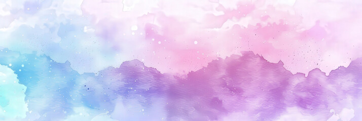 Naklejka premium A delicate and enchanting abstract pastel watercolor background featuring soft shades of pink, purple, and blue, creating a dreamy and ethereal atmosphere perfect for various creative designs..