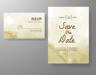 Wedding invitation with abstract watercolor background