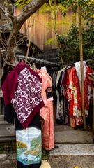 JAPAN, KYOTO – April 2024 : Japanese traditional clothes kimono yukata for sale to japanese...