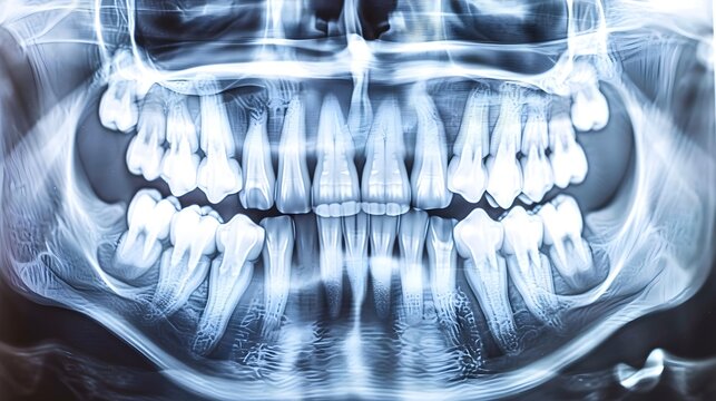 panoramic film dental x ray, orthopantomography, OPG x-ray digital wisdom teeth