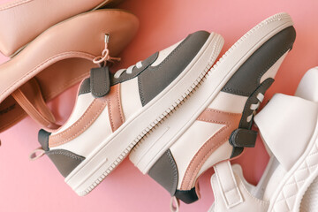 Assortment of women's shoes for summer, fashion