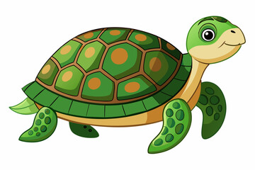 Turtle vector illustration, Isolated Turtle Silhouette