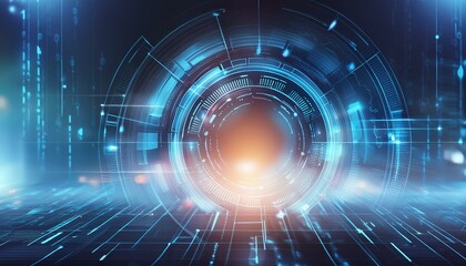 Abstract digital background with coding and technology elements, great for presentations.