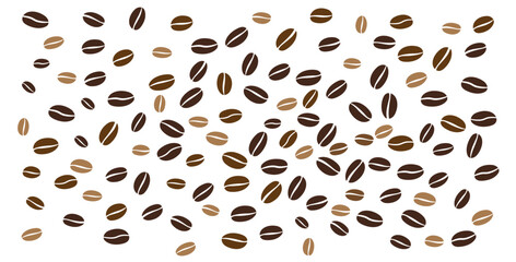 Coffee beans isolated on white background. Vector illustration