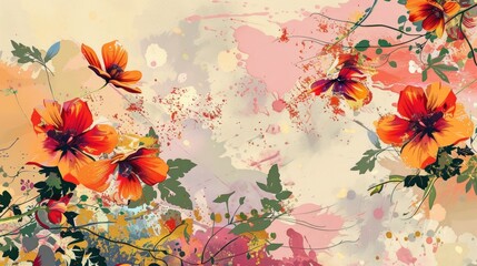 Contemporary floral backdrop for your design
