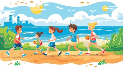 Fototapeta premium Illustration of Recreational Activities