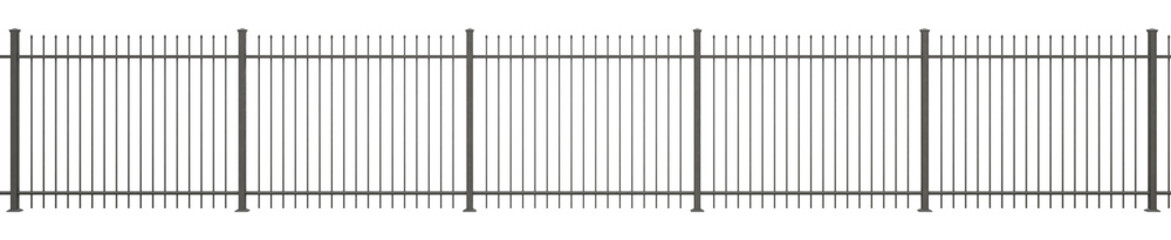 3D render showcases a beautiful and functional farm fence design. Ornate cast iron panels featuring antique flowers are combined with a modern, secure powder-coated metal frame and decorative gate 