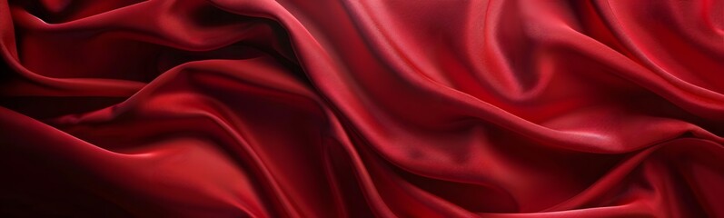 red cloth background. 
