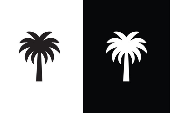 palm tree icon, simple style palm tree silhouette