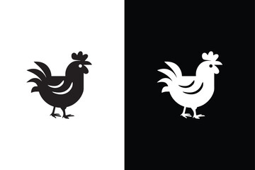 chicken icon illustration. simple chicken icon illustration design, cute hen symbol.