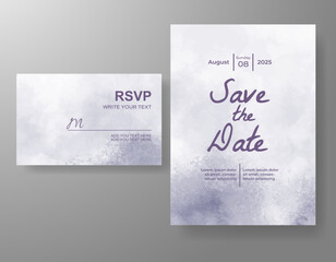 Wedding invitation with abstract watercolor background