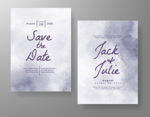 Wedding invitation with abstract watercolor background