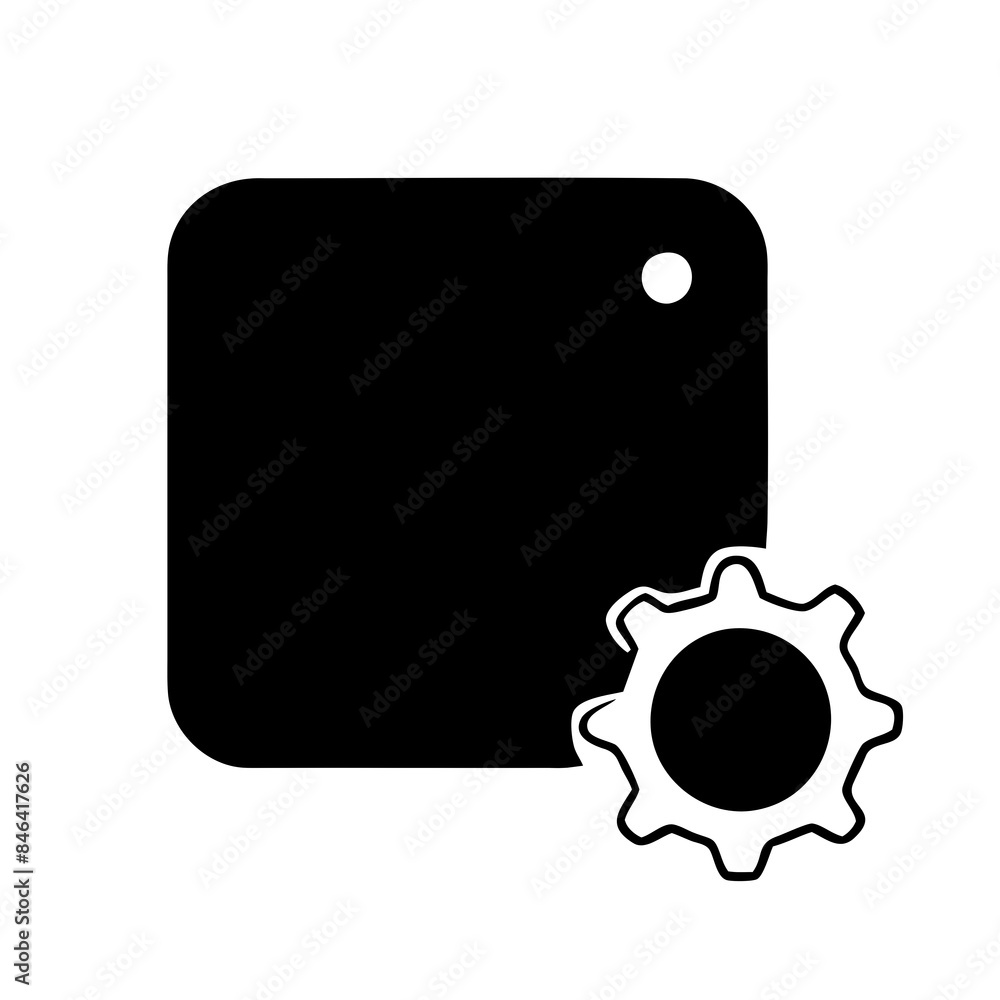 Poster a black square with a white circle in the middle