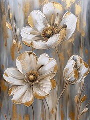 oil painting golden flowers