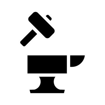 black anvil and hammer icon clip art preview