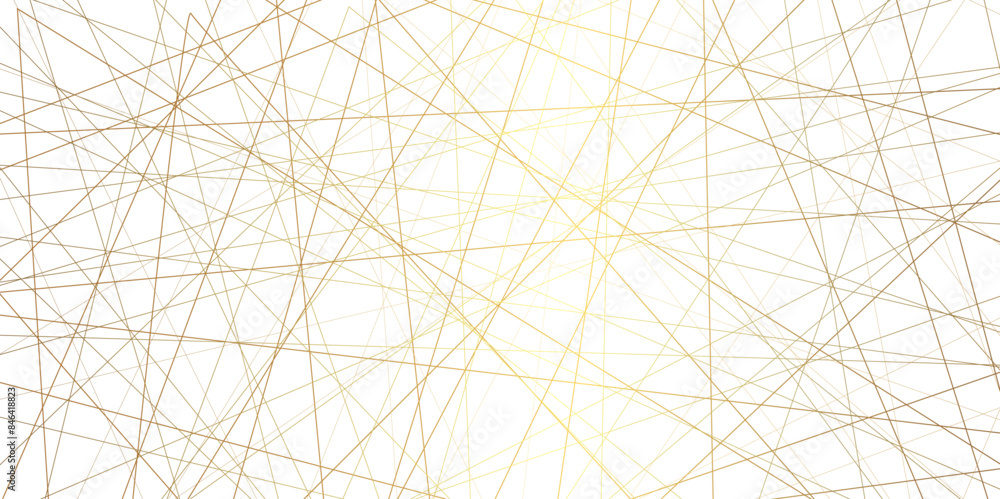 Poster Abstract golden lines with white background polygonal shapes. Creative and geometric shape with white luxury pattern and paper texture design in illustration with white line background.	