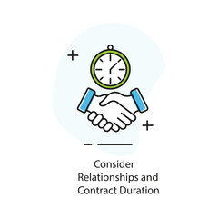 Consider Relationships and Contract Duration Icon. Vector Icon Design