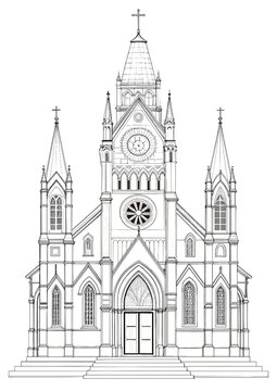 recommend clip art: Christian Church Outline: Coloring Page for Stock Photos