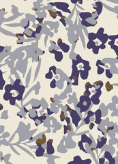 Flowers seamless pattern. vector illustration. Abstract flowers, floral vector with leaves