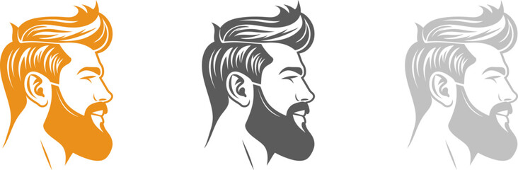 Man with beard silhouette. Vector template eps10 design.