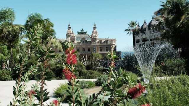 fountain in the city center of Monaco, Monta Carlo.