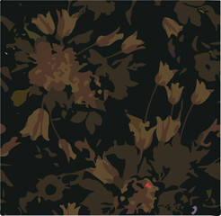 Flowers seamless pattern. vector illustration. Abstract flowers, floral vector with leaves