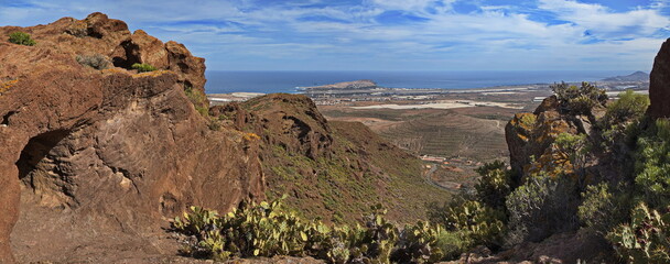 Rock formation at the cave Cueva Cuatro Puertas on Gran Canaria,Canary Islands,Spain,Europe
