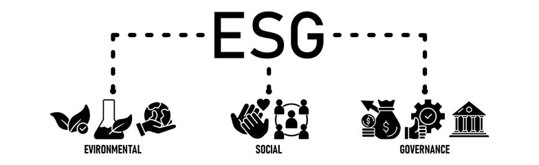 ESG banner web icon vector illustration for Environment Social Governance of corporate sustainability performance for investment screening