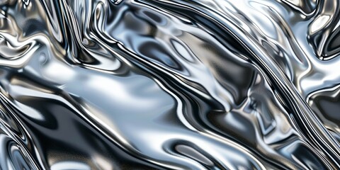 Luxurious Flowing Silver Liquid Metal Artistic Background
