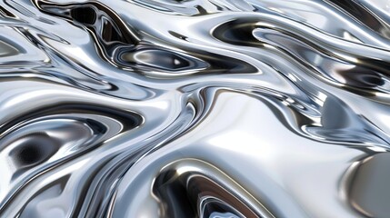 Luxurious Flowing Silver Liquid Metal Artistic Background