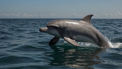 Fototapeta premium A story where a dolphin embarks on a quest to save its pod from an environmental threat ai-generated