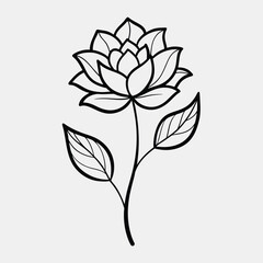 Hand drawn line flowers vector design