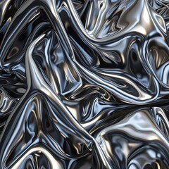 Luxurious Flowing Silver Liquid Metal Artistic Background