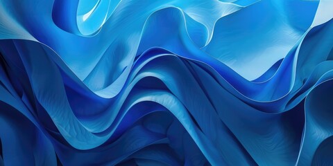 Obraz premium A blue fabric with a wave pattern