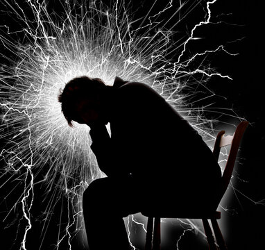 Person experiencing severe stress, illustration