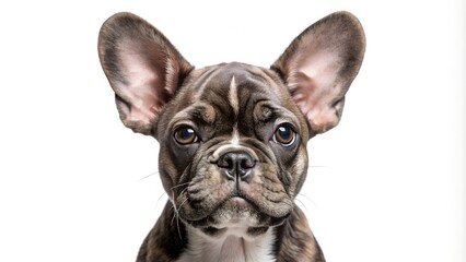 Fototapeta premium French bulldog puppy looking at camera isolated on the transparent background