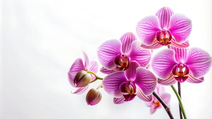 Fototapeta premium orchid on white background copy space