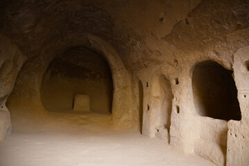 Interior view of Zelve Monastery. Cappadocia, Turkey