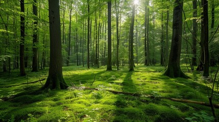 Fototapeta premium Shady Evergreen Forest