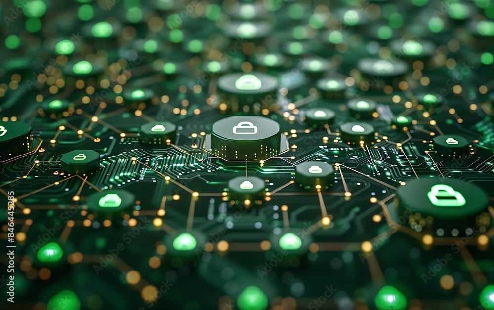 Poster abstract tech images that prevent internet network connectivity and hacking
