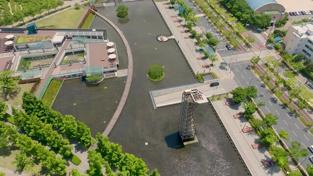 Busan citizenpark park view visitor center 4K drone 01
