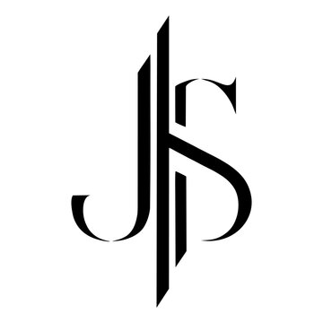 "JS" Monogram on white background