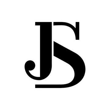 "JS" Monogram on white background