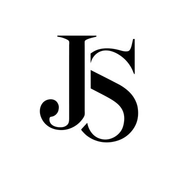 "JS" Monogram on white background