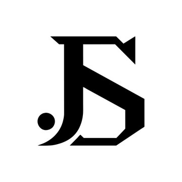 "JS" Monogram on white background