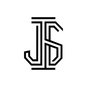 "JS" Monogram on white background