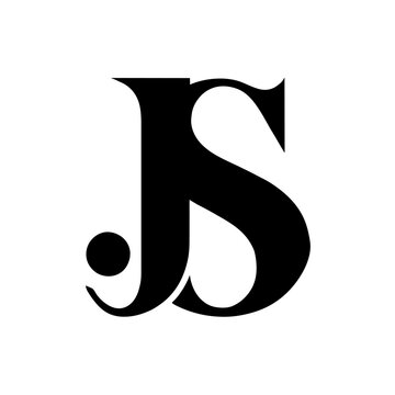 "JS" Monogram on white background