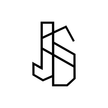 Monochrome design featuring the letter "JS"