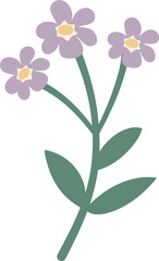 A purple flower with a green stem